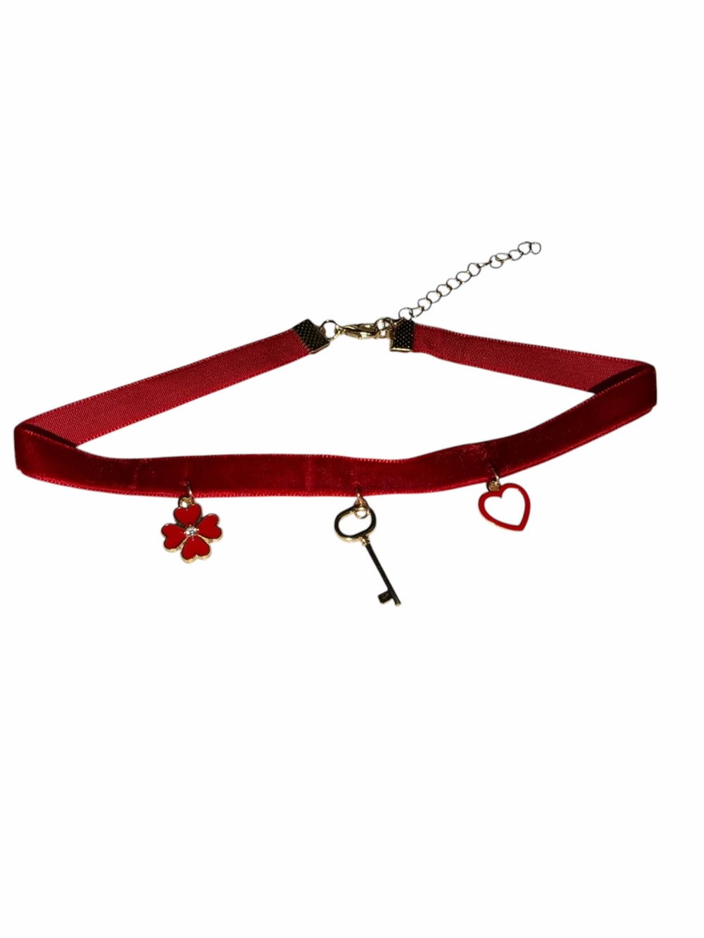 Charm choker necklace heart key flower NWT fashion accessories - Picture 2 of 4